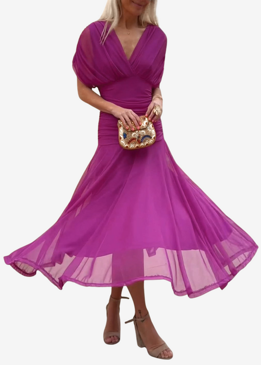 Belma | Vestido Elegante de Malla para Bodas y Eventos Nocturnos