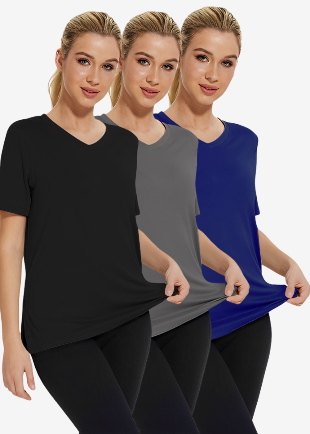 Rosa | Paquete de 3 camisetas básicas de mujer con ajuste relajado