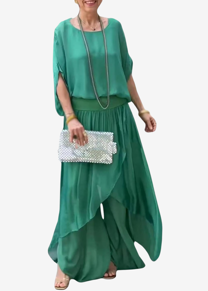 Mariana | Conjunto de Mujer de Gasa de Dos Piezas Casual y Elegante