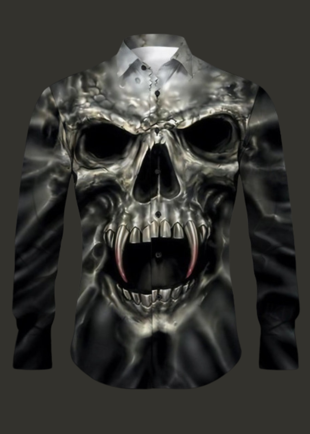 Diego | Camisas Hombre Góticas con Estampado de Calavera para Halloween 0