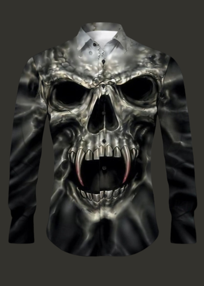 Diego | Camisas Hombre Góticas con Estampado de Calavera para Halloween 0