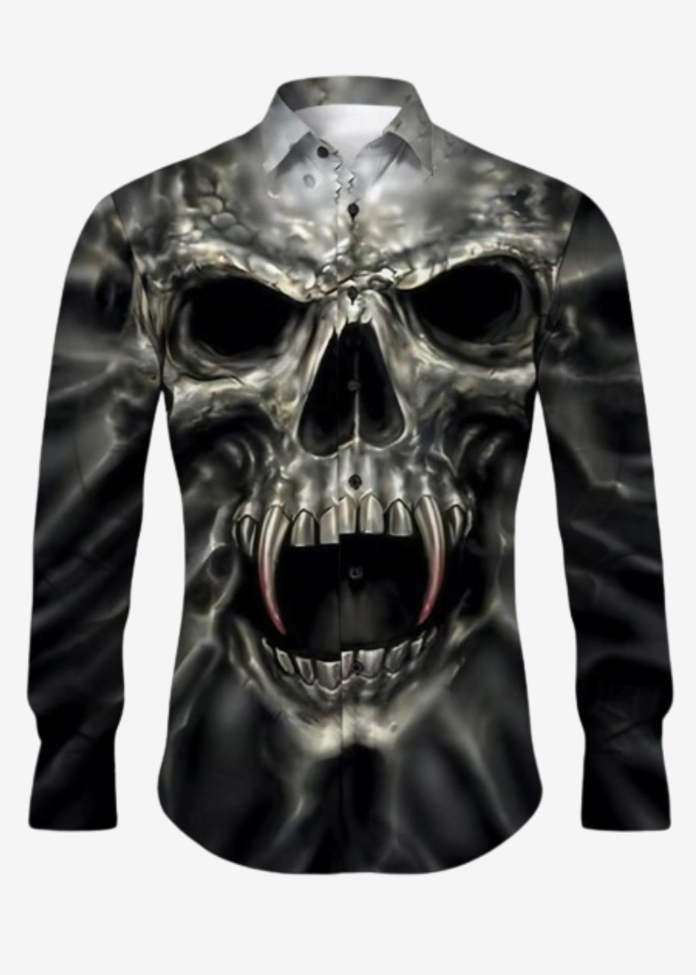 Diego | Camisas Hombre Góticas con Estampado de Calavera para Halloween 1