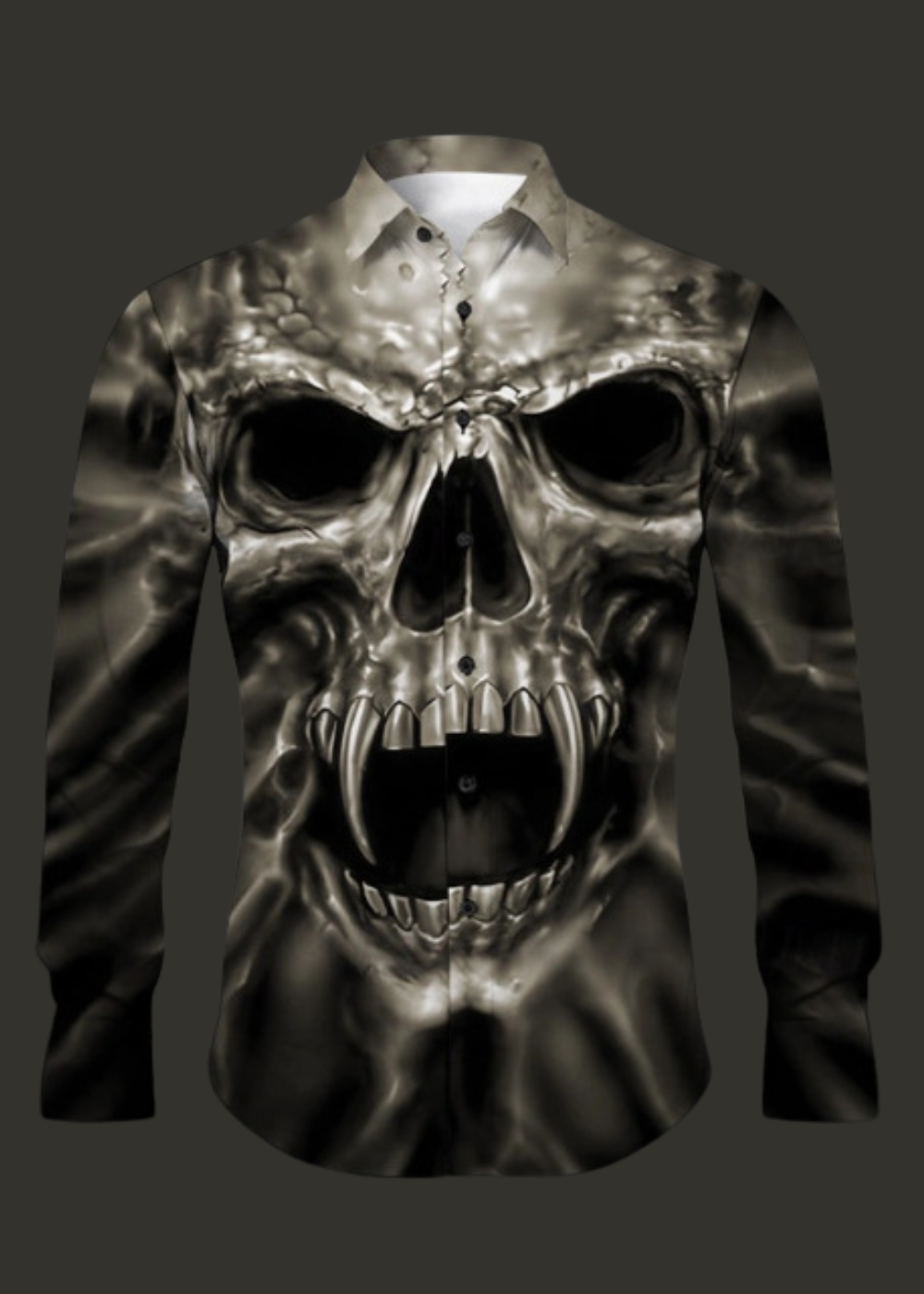 Diego | Camisas Hombre Góticas con Estampado de Calavera para Halloween 2