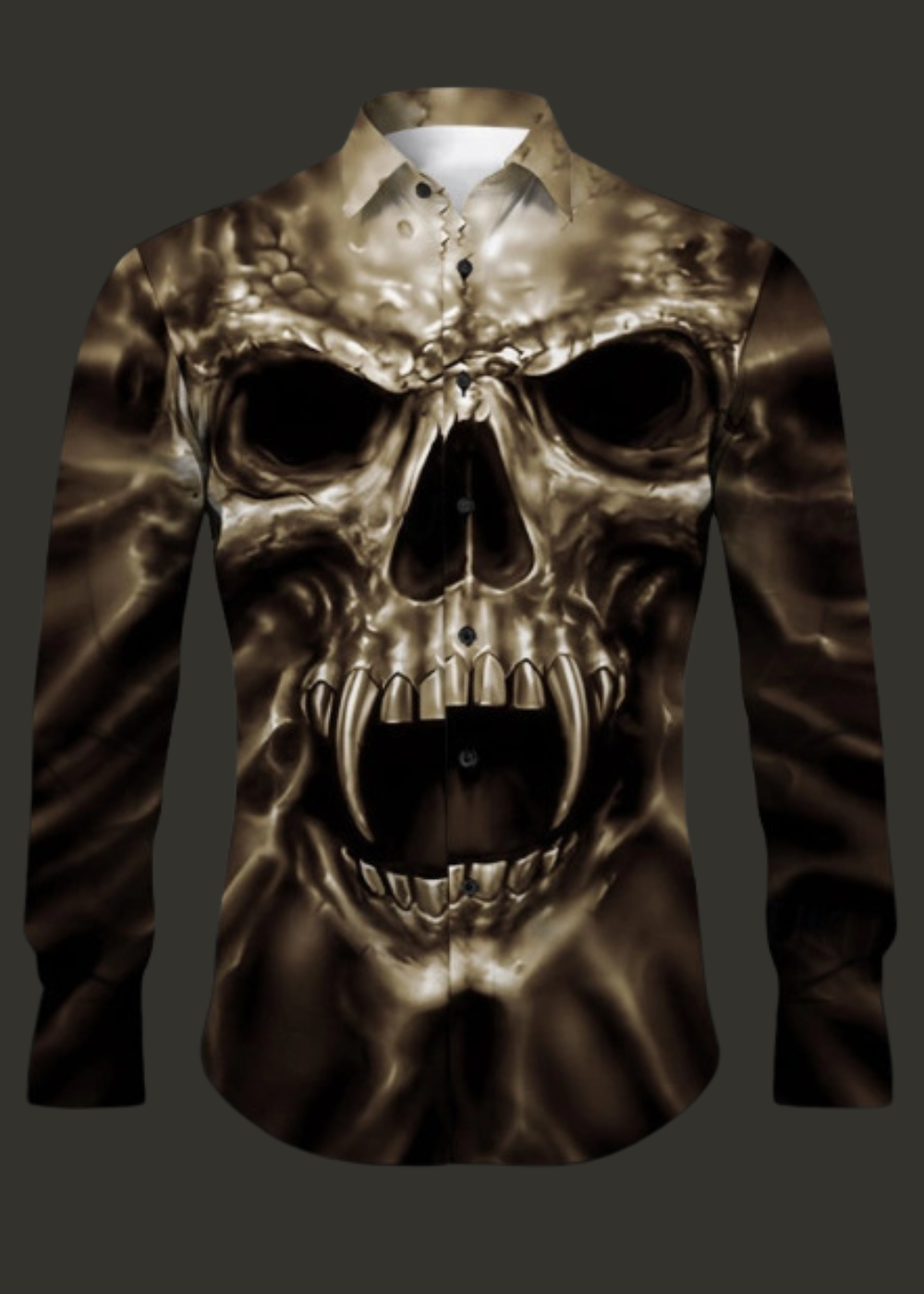 Diego | Camisas Hombre Góticas con Estampado de Calavera para Halloween 3