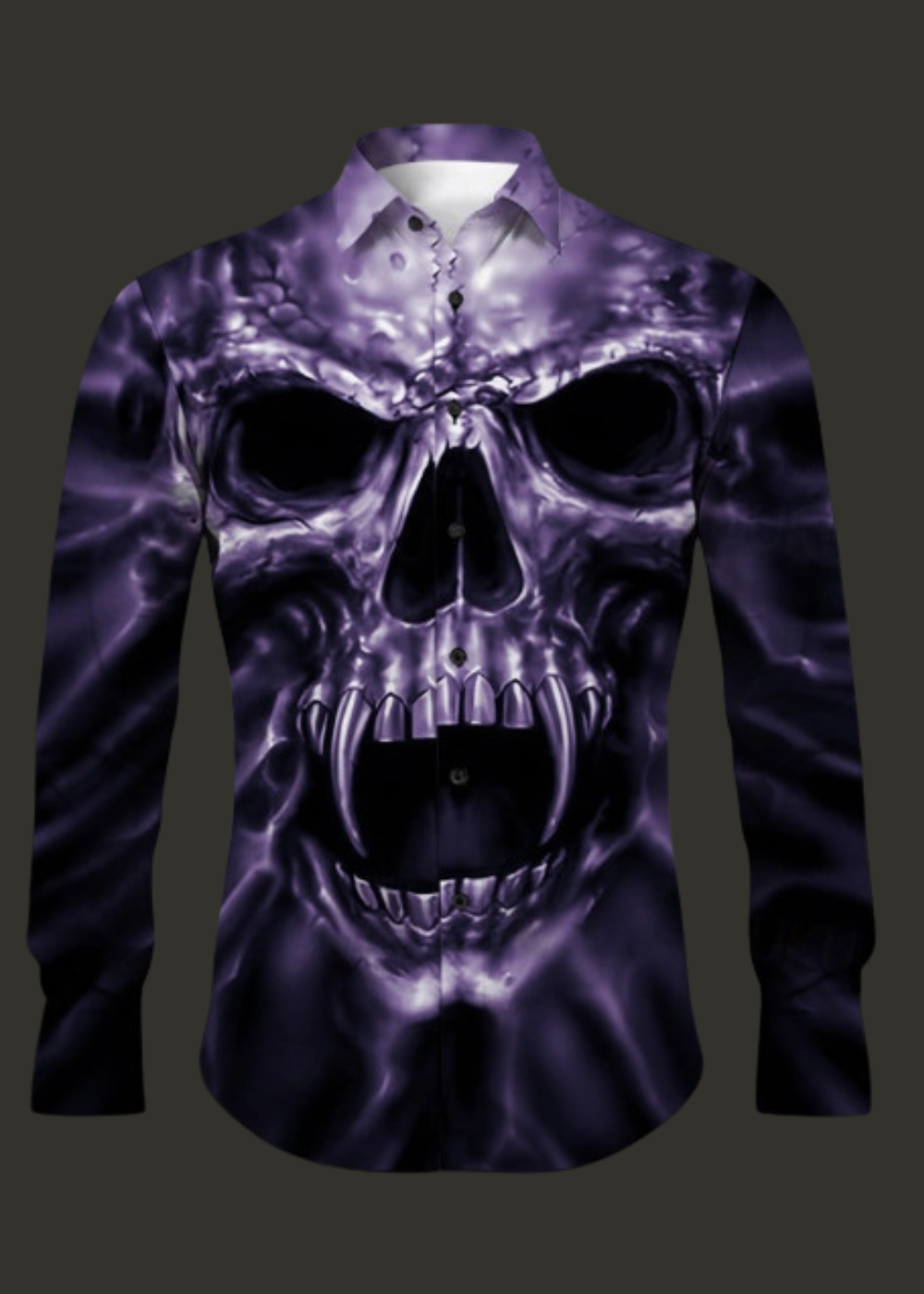 Diego | Camisas Hombre Góticas con Estampado de Calavera para Halloween 4