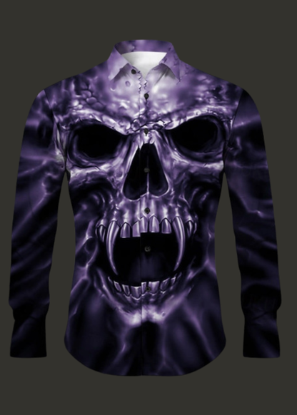 Diego | Camisas Hombre Góticas con Estampado de Calavera para Halloween 4