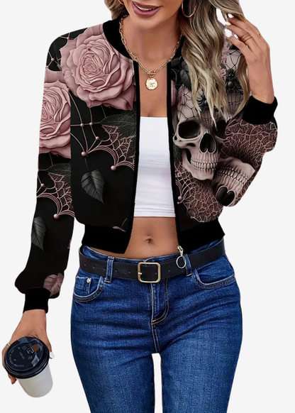Lucía | Chaqueta Mujer Vintage con Diseño de Calaveras Casual 0