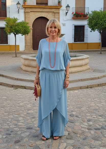 Mariana | Conjunto de Mujer de Gasa de Dos Piezas Casual y Elegante