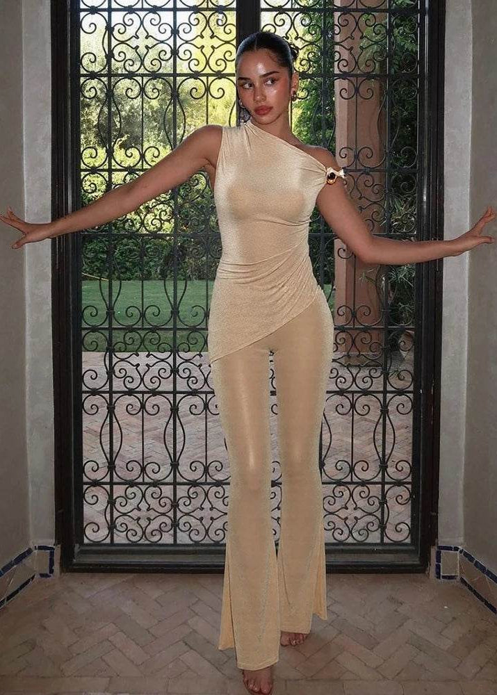 Sofía | Conjunto Punto Mujer Casual de 2 Piezas con Cuello Oblicuo 0