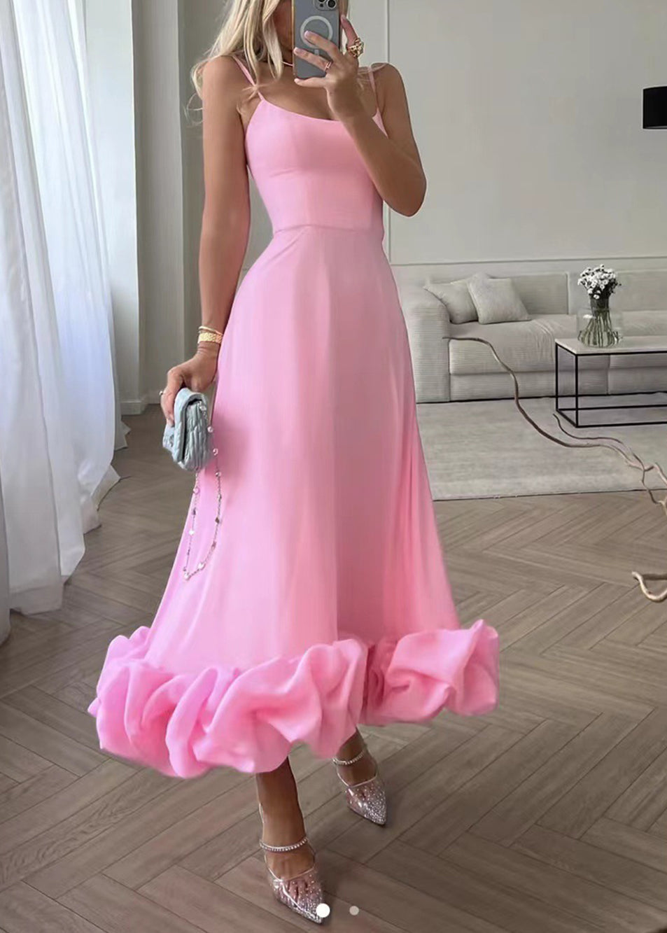 Sofía | Elegante Maxi Vestido con Detalles de Volteo para Eventos Especiales 0