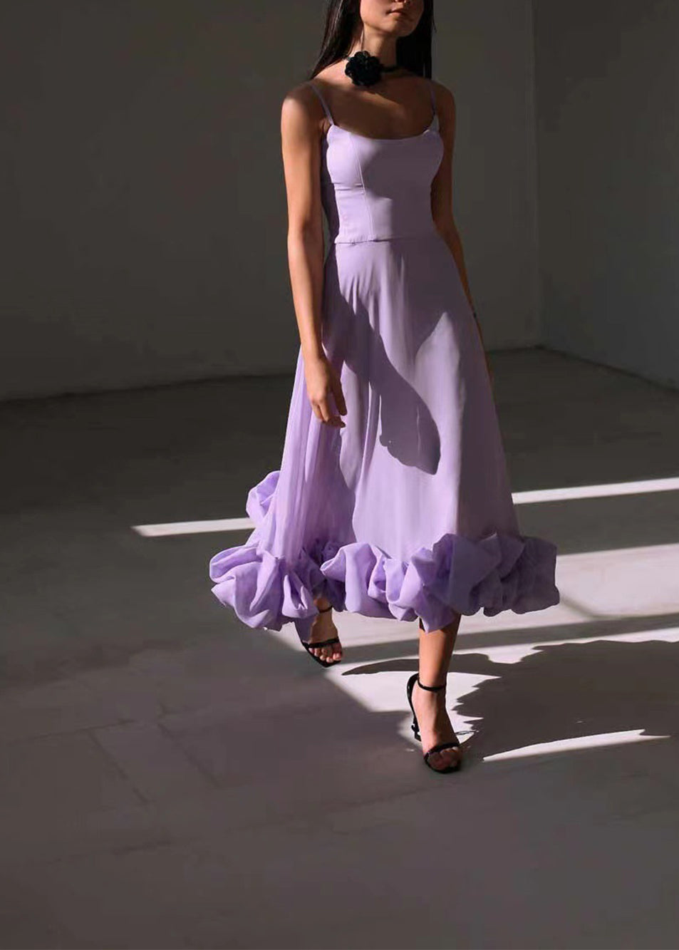 Sofía | Elegante Maxi Vestido con Detalles de Volteo para Eventos Especiales 3