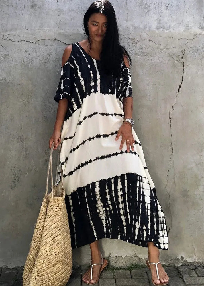 Sofía | Elegante Vestido Playa Mujer Bohemio Con Hombros Descubiertos 1