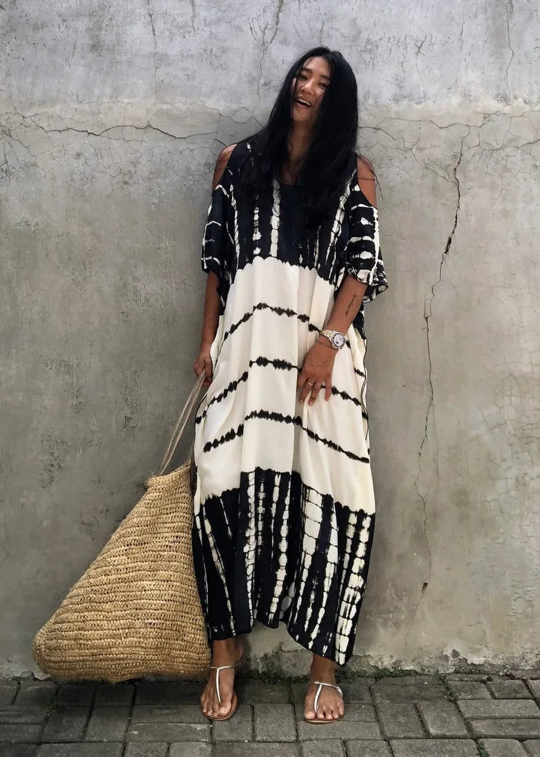 Sofía | Elegante Vestido Playa Mujer Bohemio Con Hombros Descubiertos 3