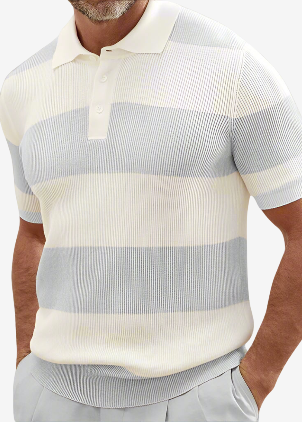 Carlos | Polo Clásico de Rayas para Hombre, Polo Manga Corta para Hombre